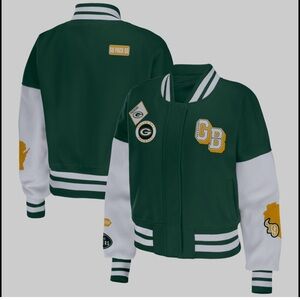 Green Bay Packers women Varsity Jacket - Green and White